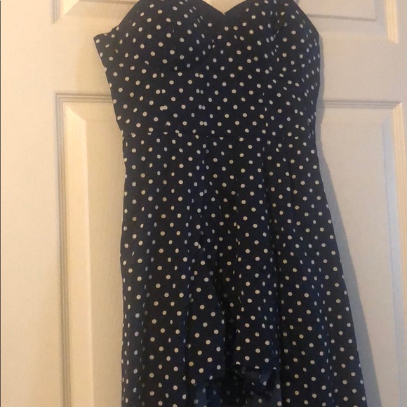 Blue and White Romper with flowing skirt - Picture 2 of 4